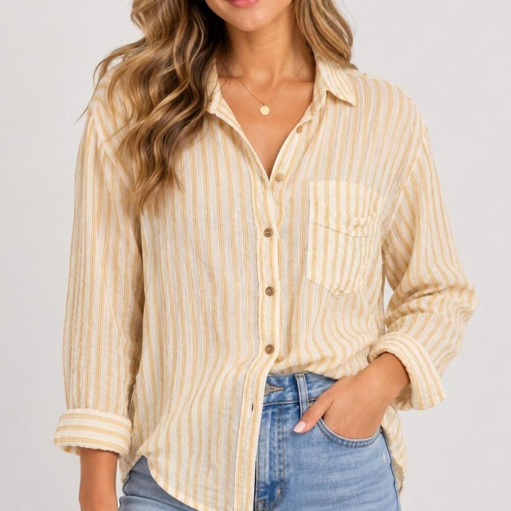 American eagle outfitters yellowcream striped